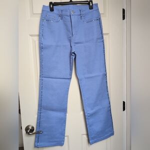 DG2 Women's Periwinkle Blue Jeans with Studded Detail Size 8